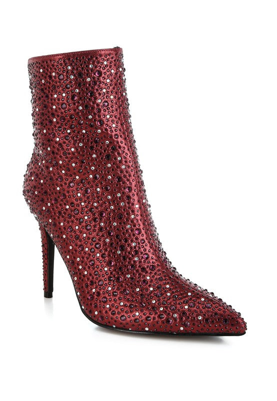 Lobelia Rhinestones Embellished Stiletto Boots