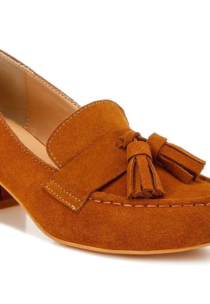 Aloha Tassels Detail Genuine Suede Loafers Rag Company