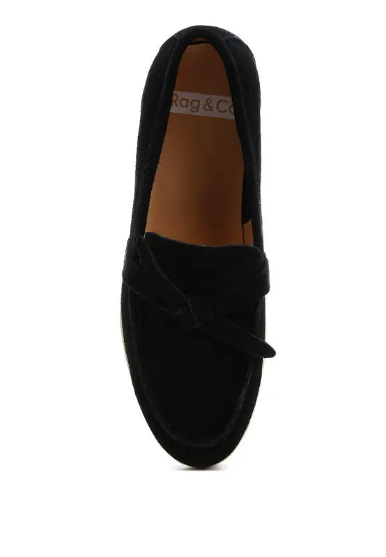 Nautica Genuine Suede Knot Detailed Loafers Rag Company