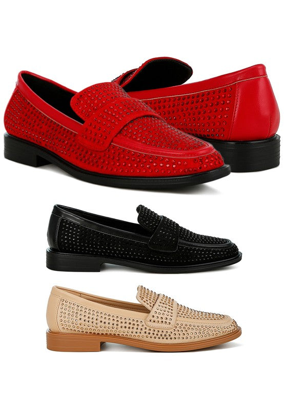 Hobbs Rhinestones Embellished Loafers