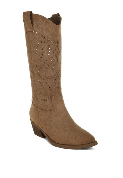 Lariat Studs Embellished Cowboy Boots