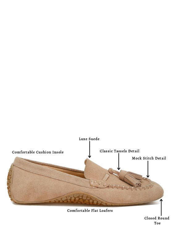 Kipstar Real Suede Leather Tassel Loafers