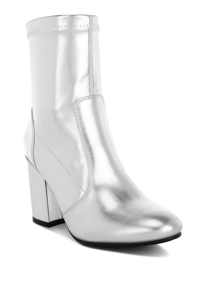 Tirana Metallic Pleather Sock Boots