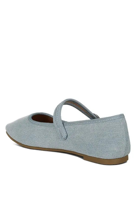 Iker Classic Denim Pin Buckle Ballerinas Rag Company