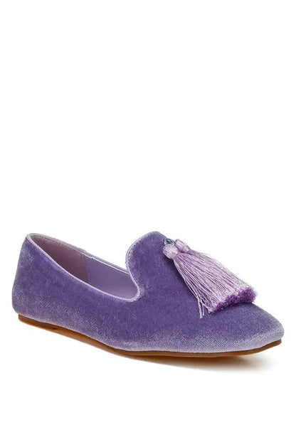 Tromso Iconic Tassel Detail Velvet Loafers Rag Company