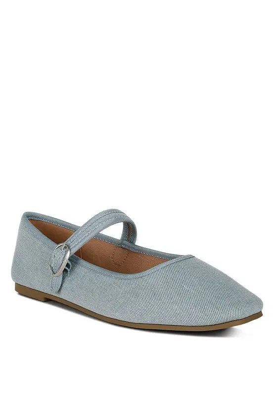 Iker Classic Denim Pin Buckle Ballerinas Rag Company