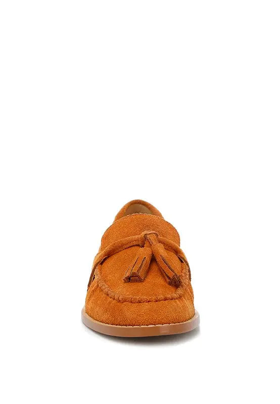 Rhone Tassels Detail Genuine Suede Loafers Rag Company