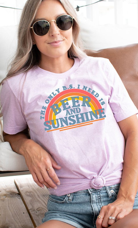 Beer and Sunshine Rainbow Graphic Tee PLUS