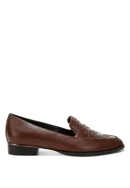 Gabassi Studded Genuine Leather Loafers Rag Company