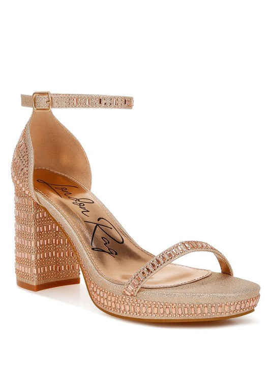 Ronan Rhinestones Embellished Block Sandals